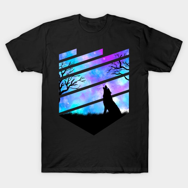 Howling Wolf T-Shirt by Tebscooler